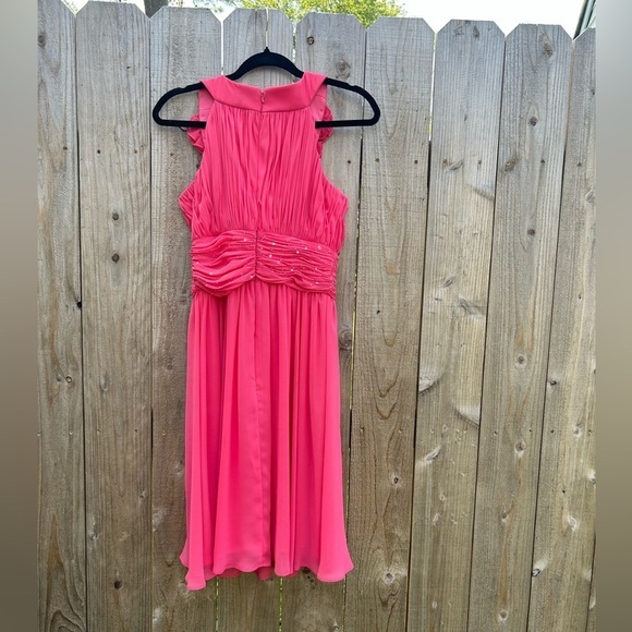 JS Boutique Barbie pink formal dress ruffle size 4 rhinestone prom dance - Picture 7 of 11